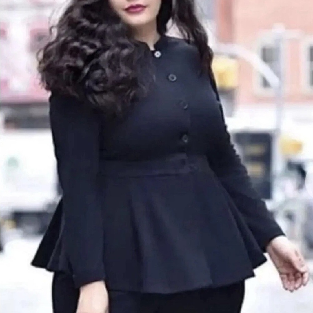 Girl with Curves x‎ Lane Bryant Black Peplum Blazer Jacket Women Plus Size 16
